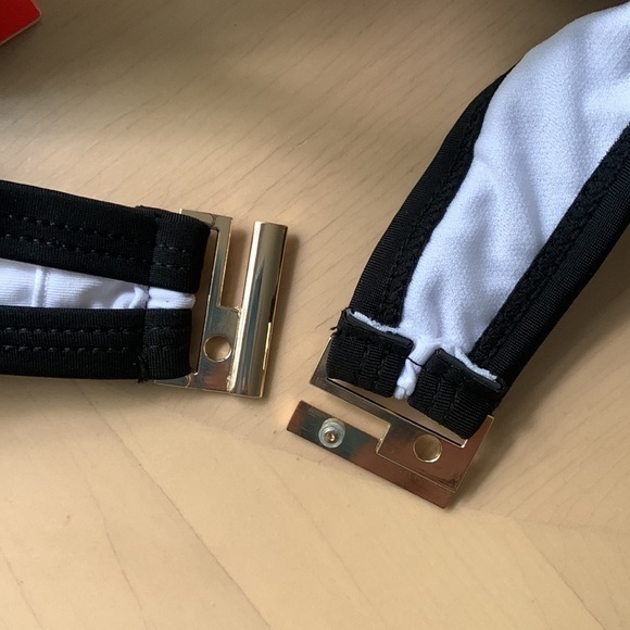 WHITE BANDAGE PLUNGE BIKINI top only Molded Cups push up Bikini top. - Picture 11 of 12